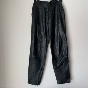 LA Vogue 100% Genuine Leather Pants Black Size 14 Vintage